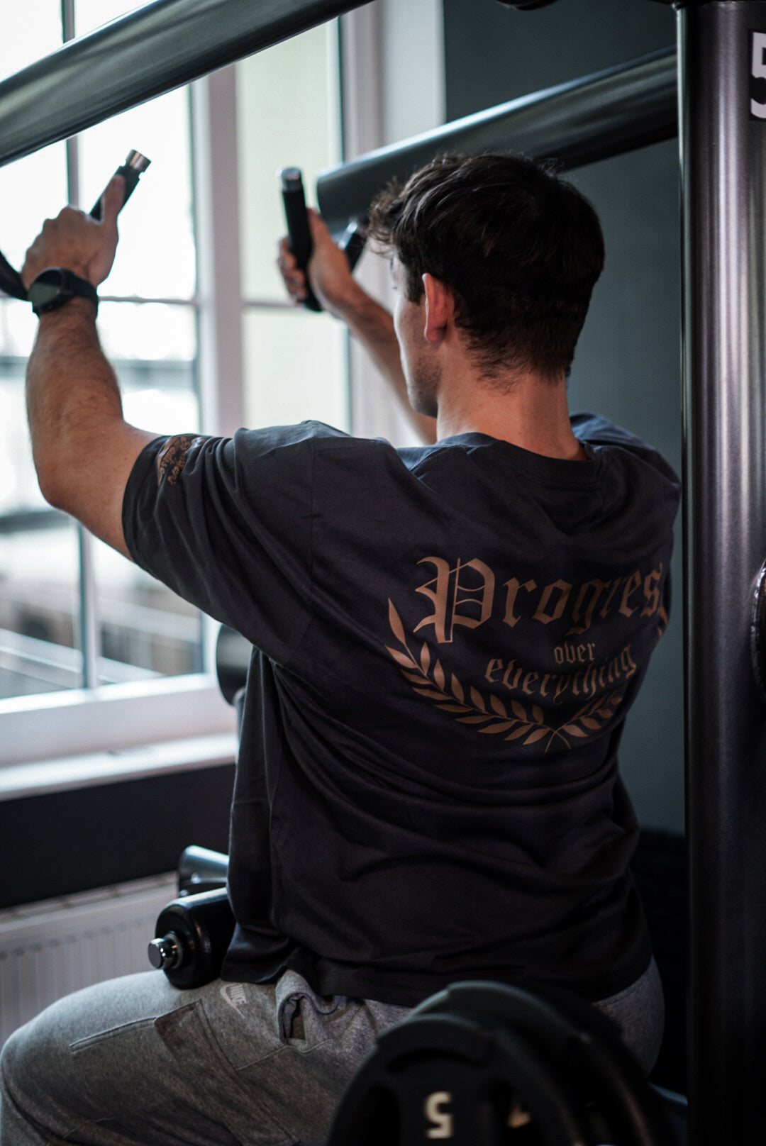 Progress Oversize Shirt Anthrazit Gold