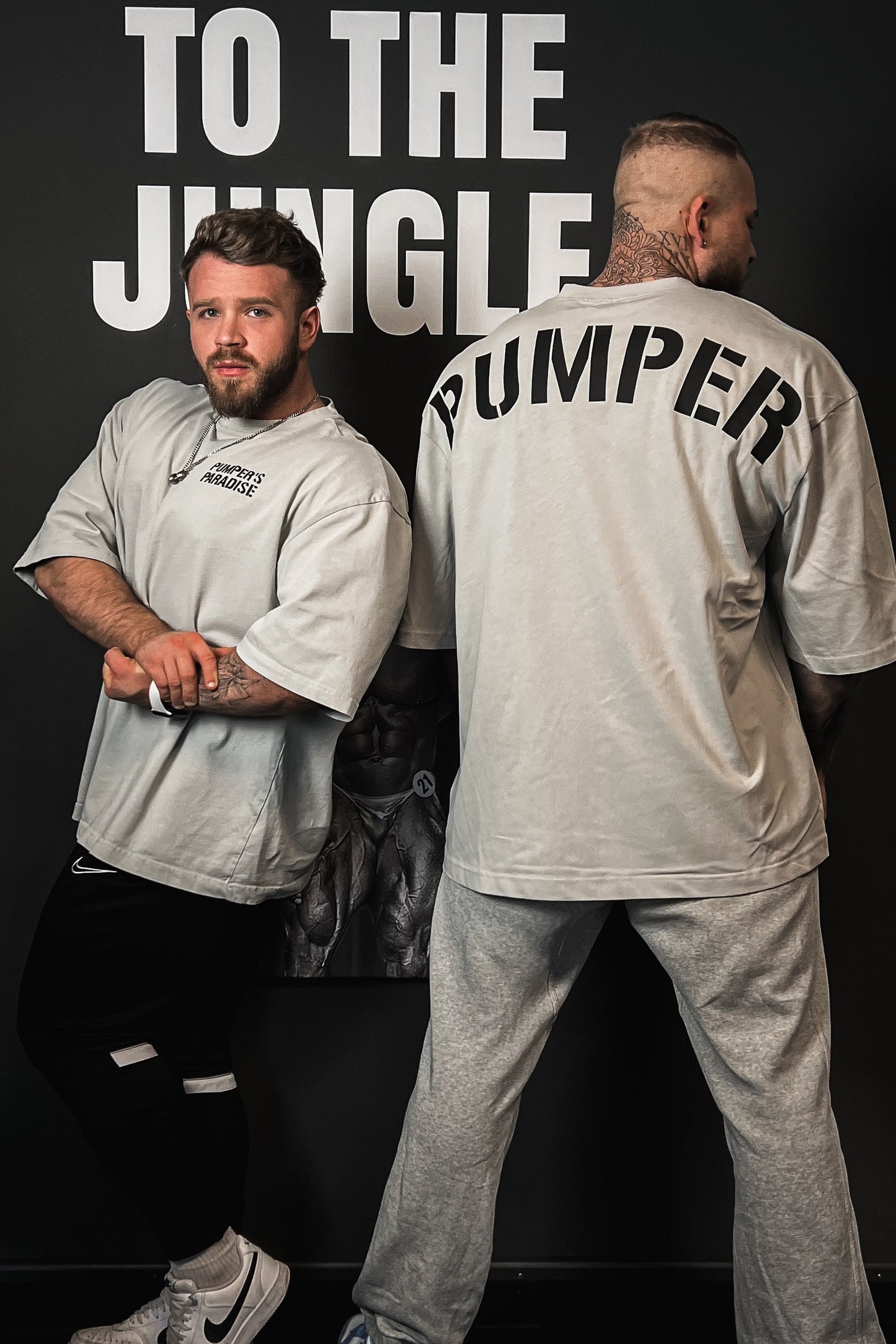 Iron Tee "Pumper" - Weißgrau Ultra Oversize