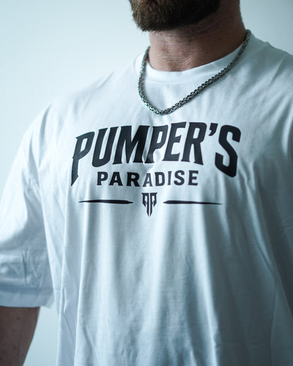Pumper's Iron Tee Oversized Weiß