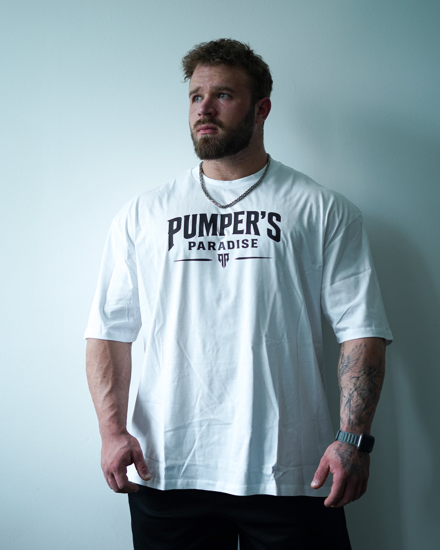 Pumper's Iron Tee Oversized Weiß