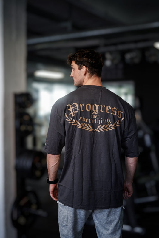 Progress Oversize Shirt Anthrazit Gold