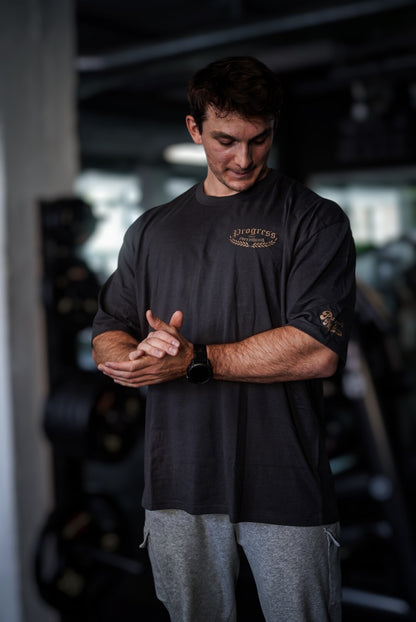 Progress Oversize Shirt Anthrazit Gold