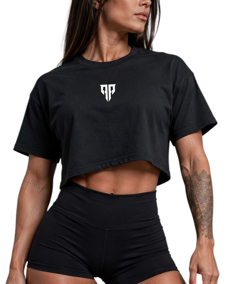 Cropped Top schwarz (Figur/Wellness/Fitmodel/Bikini)