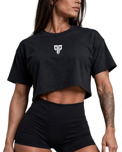 Cropped Top schwarz (Figur/Wellness/Fitmodel/Bikini)